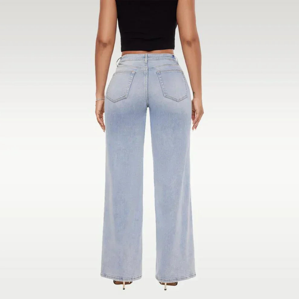 Lifting Mid-Low Rise Stretch Wide-Leg Baggy Jeans