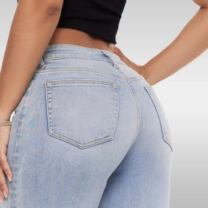 Lifting Mid-Low Rise Stretch Wide-Leg Baggy Jeans